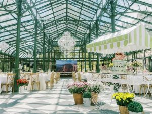 Large Glass Victorian Greenhouse Wedding Venue